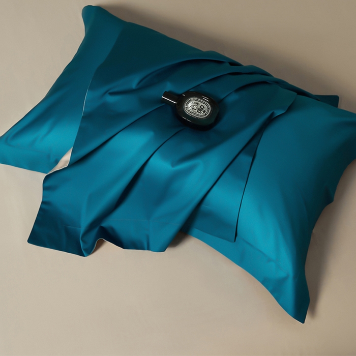 91家纺网 家纺一手货源 找家纺 柔觉家纺 柔系列A类100支单品被套 海港蓝-卡布其