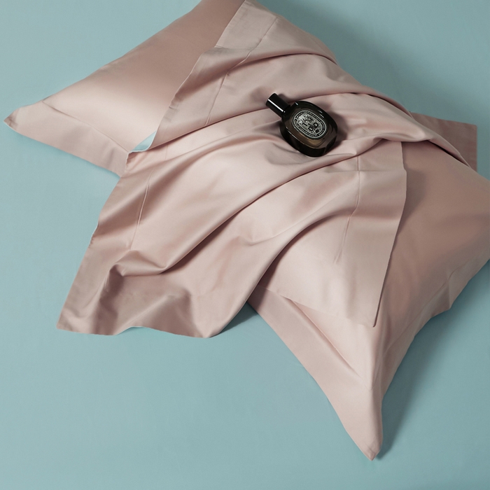 91家纺网 家纺一手货源 找家纺 柔觉家纺 柔系列A类100支单品被套 樱桃粉-远天蓝