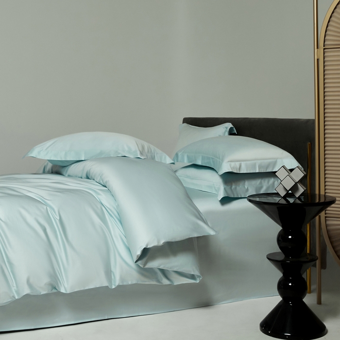 91家纺网 家纺一手货源 找家纺 柔觉家纺 柔系列A类100支单品被套 远天蓝