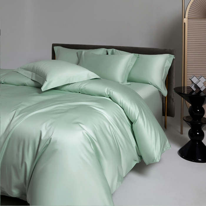 91家纺网 家纺一手货源 找家纺 柔觉家纺 柔系列A类100支单品被套 嫰果绿