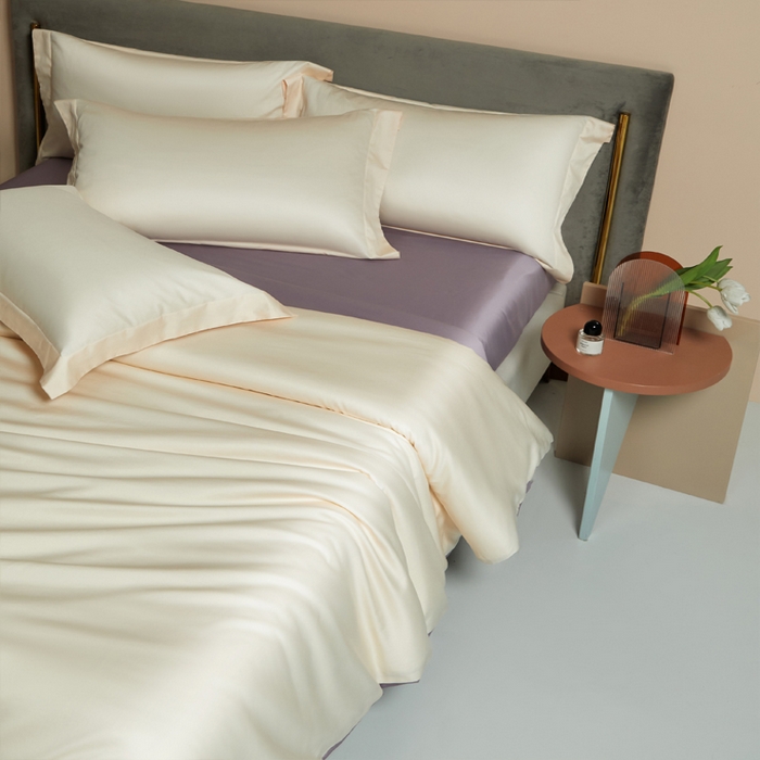 91家纺网 家纺一手货源 找家纺 柔觉家纺 柔系列A类100支单品被套 香草色-蔷薇紫