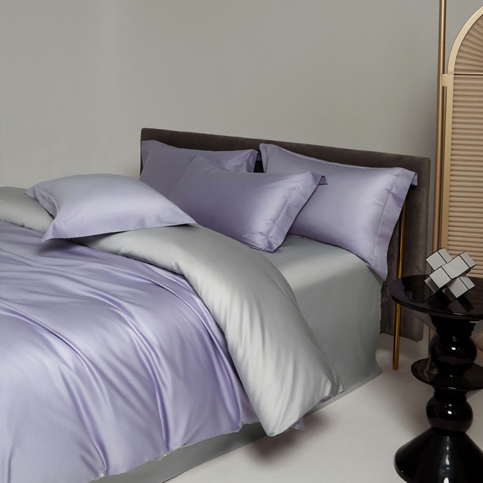 91家纺网 家纺一手货源 找家纺 柔觉家纺 柔系列A类100支单品被套 奶油紫-星光银