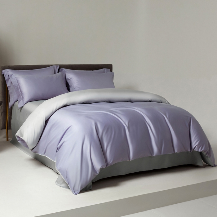 91家纺网 家纺一手货源 找家纺 柔觉家纺 柔系列A类100支单品被套 奶油紫-星光银