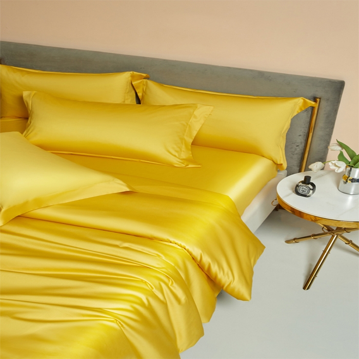 91家纺网 家纺一手货源 找家纺 柔觉家纺 柔系列A类100支单品被套 姜黄