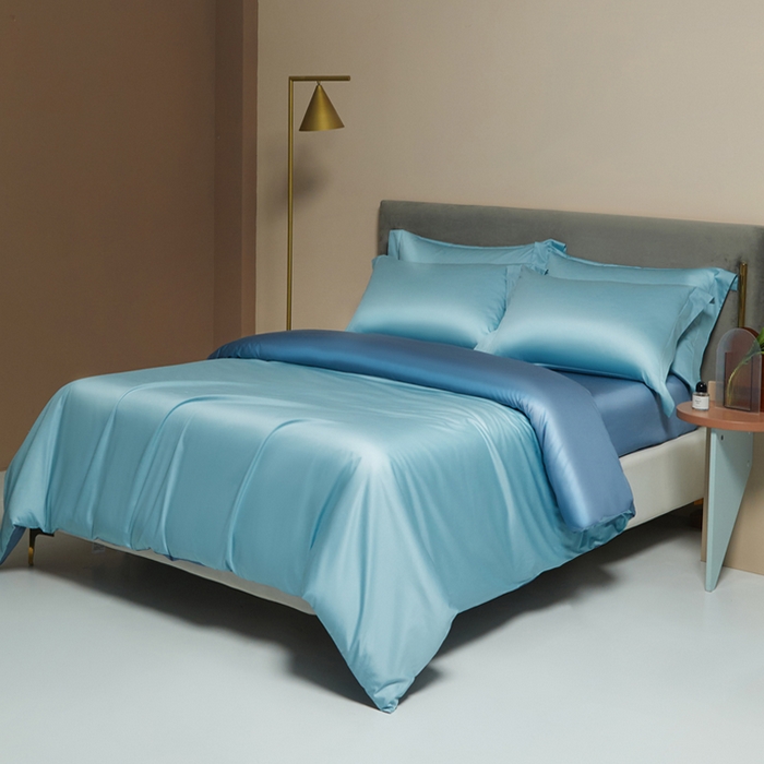 91家纺网 家纺一手货源 找家纺 柔觉家纺 柔系列A类100支单品被套 天空蓝-宾利兰