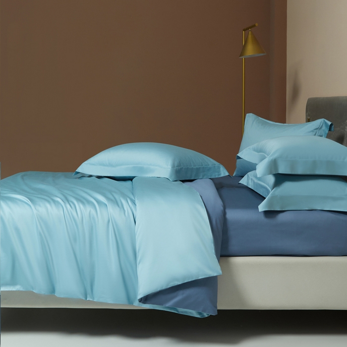 91家纺网 家纺一手货源 找家纺 柔觉家纺 柔系列A类100支单品被套 天空蓝-宾利兰