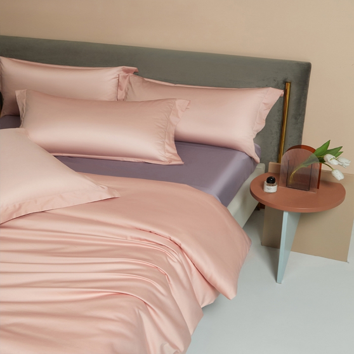 91家纺网 家纺一手货源 找家纺 柔觉家纺 柔系列A类100支单品被套 粉豆沙-蔷薇紫