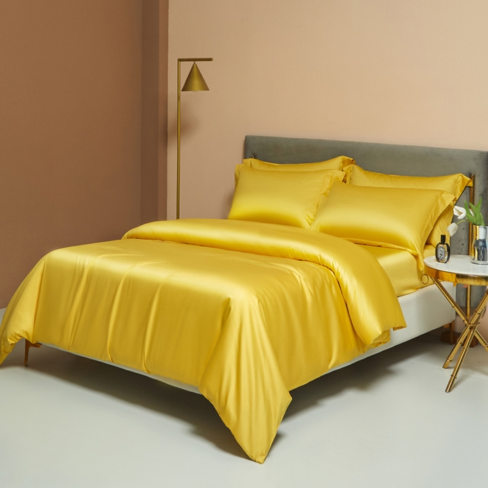 91家纺网 家纺一手货源 找家纺 柔觉家纺 柔系列A类100支单品被套 姜黄