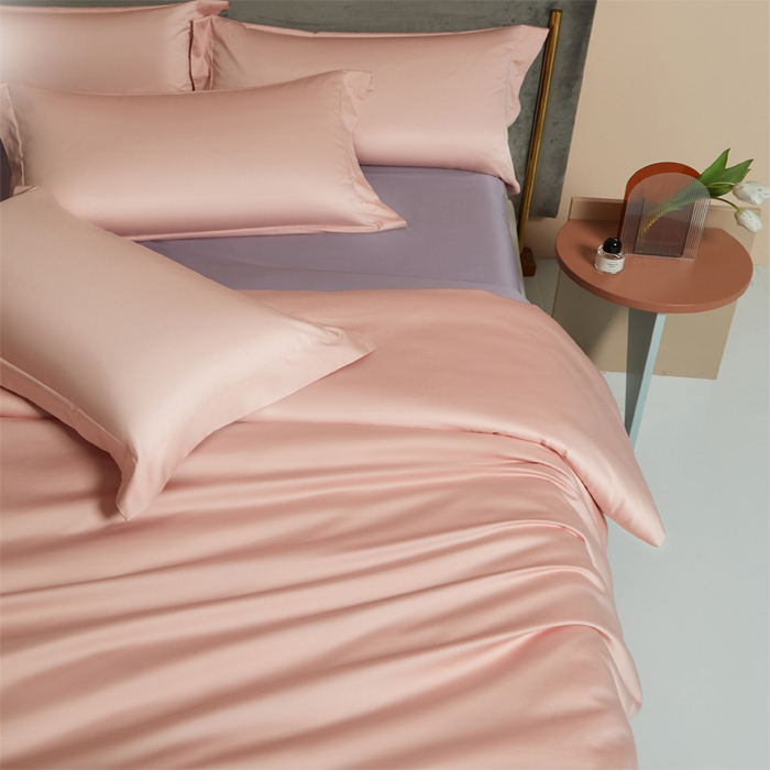 91家纺网 家纺一手货源 找家纺 柔觉家纺 柔系列A类100支单品被套 粉豆沙-蔷薇紫