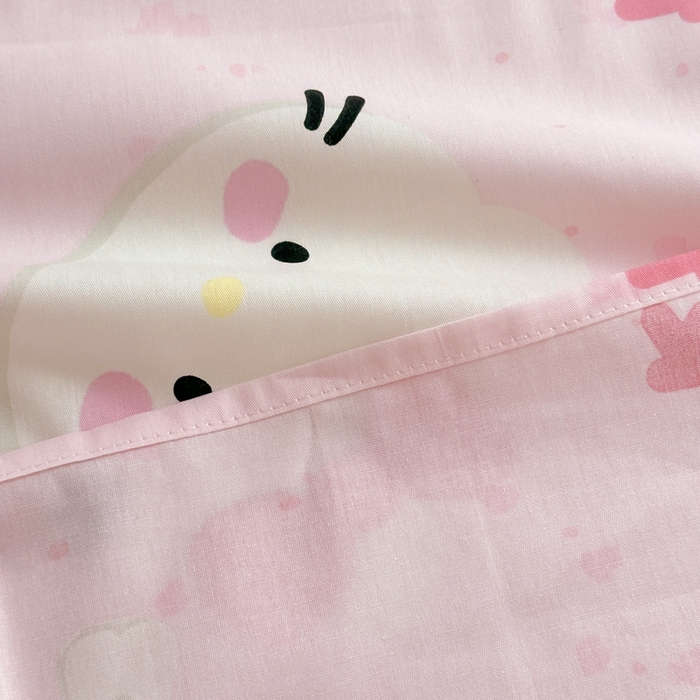 91家纺网 家纺一手货源 找家纺 典曼家纺 2025新款40支学生季卡通印花床单单床单床单单件 甜心猫咪