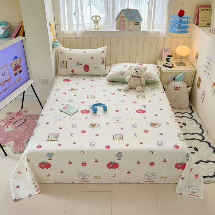 91家纺网 家纺一手货源 找家纺 典曼家纺 2025新款40支学生季卡通印花床单单床单床单单件 童画