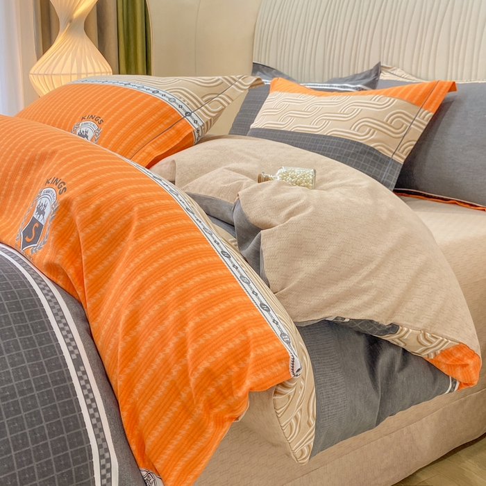 91家纺网 家纺一手货源 找家纺 红日子纺织品 2025新款100%全棉纯棉磨毛四件套 罗马时光