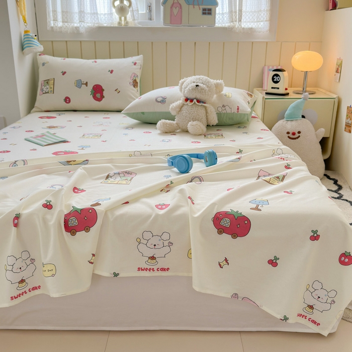 91家纺网 家纺一手货源 找家纺 典曼家纺 2025新款40支学生季卡通印花床单单床单床单单件 童画