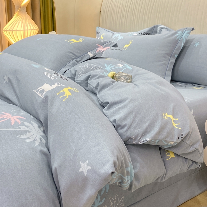 91家纺网 家纺一手货源 找家纺 红日子纺织品 2025新款100%全棉纯棉磨毛四件套 梦幻奇遇