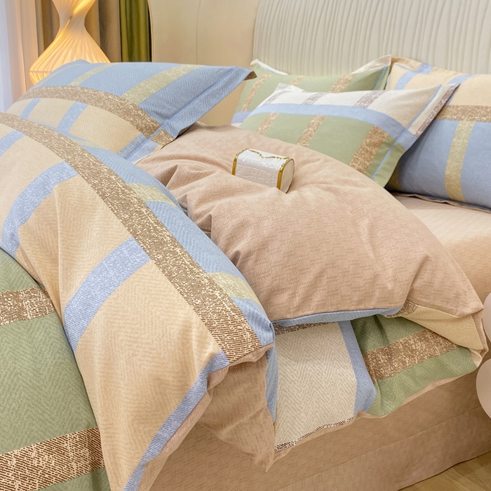 91家纺网 家纺一手货源 找家纺 红日子纺织品 2025新款100%全棉纯棉磨毛四件套 莫利