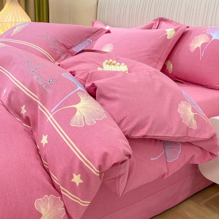 91家纺网 家纺一手货源 找家纺 红日子纺织品 2025新款100%全棉纯棉磨毛四件套 心动絮语