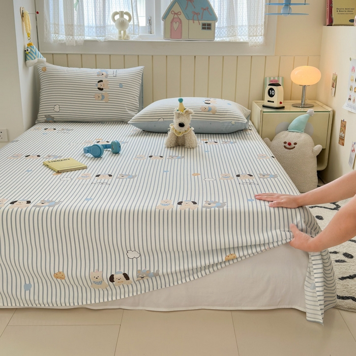 典曼家纺 2025新款40支学生季卡通印花床单单床单床单单件 小狗日记