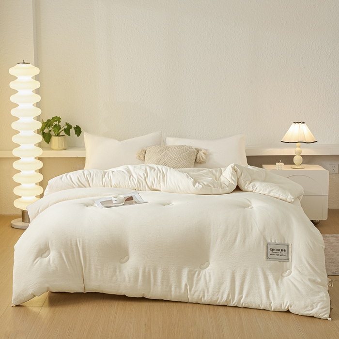 91家纺网 家纺一手货源 找家纺 （总）秋泽  2025新款皱皱纱大豆被冬被春秋被夏被子被芯