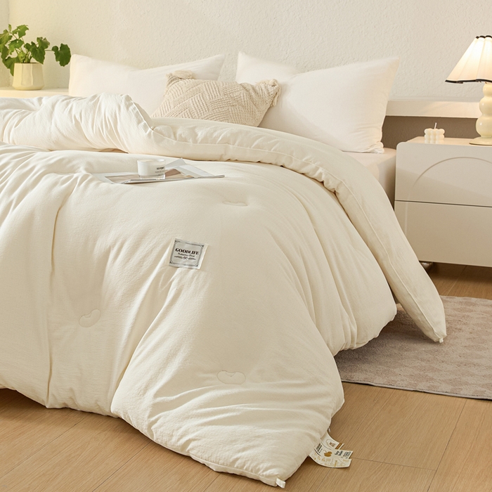 91家纺网 家纺一手货源 找家纺 （总）秋泽  2025新款皱皱纱大豆被冬被春秋被夏被子被芯