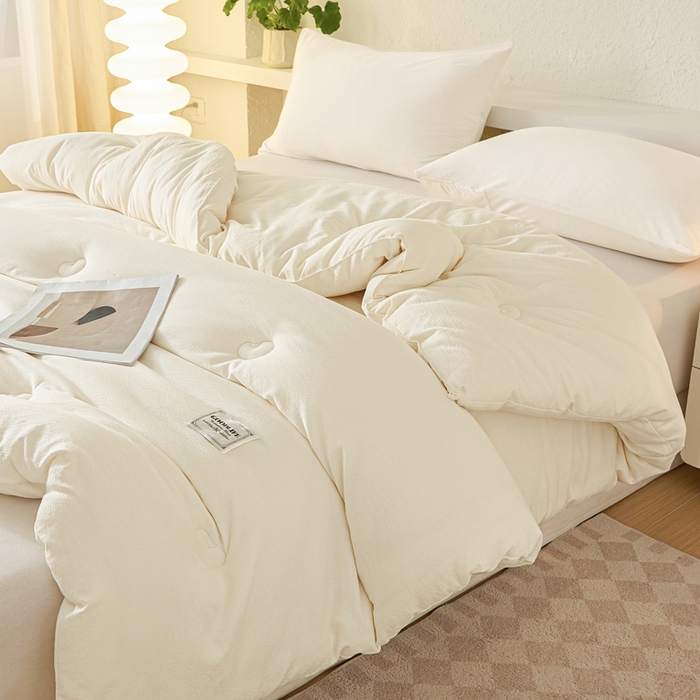 91家纺网 家纺一手货源 找家纺 （总）秋泽  2025新款皱皱纱大豆被冬被春秋被夏被子被芯