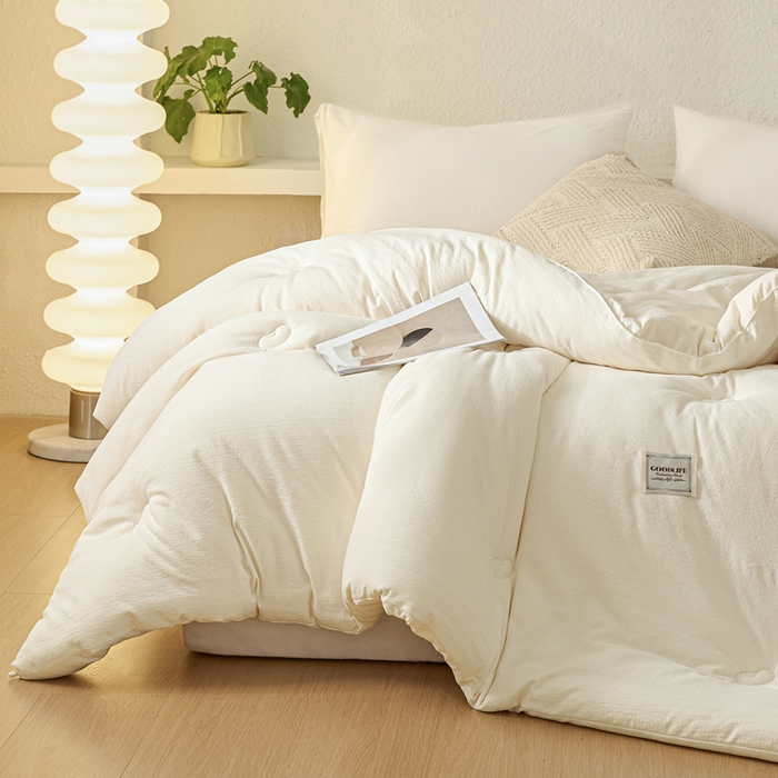 91家纺网 家纺一手货源 找家纺 （总）秋泽  2025新款皱皱纱大豆被冬被春秋被夏被子被芯