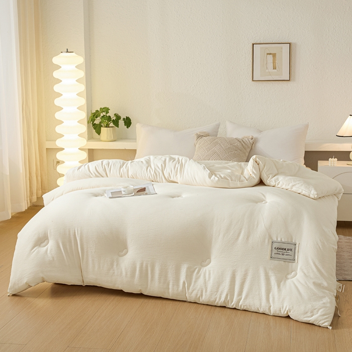 91家纺网 家纺一手货源 找家纺 （总）秋泽  2025新款皱皱纱大豆被冬被春秋被夏被子被芯