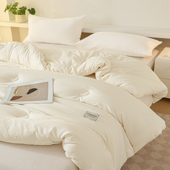 91家纺网 家纺一手货源 找家纺 （总）秋泽  2025新款皱皱纱大豆被冬被春秋被夏被子被芯