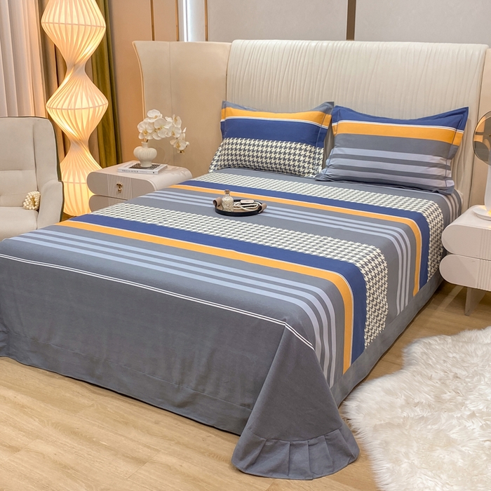 91家纺网 家纺一手货源 找家纺 红日子纺织品 2025新款100%全棉纯棉磨毛四件套 都市节拍