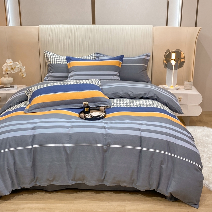 91家纺网 家纺一手货源 找家纺 红日子纺织品 2025新款100%全棉纯棉磨毛四件套 都市节拍