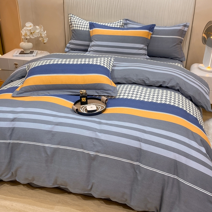 91家纺网 家纺一手货源 找家纺 红日子纺织品 2025新款100%全棉纯棉磨毛四件套 都市节拍