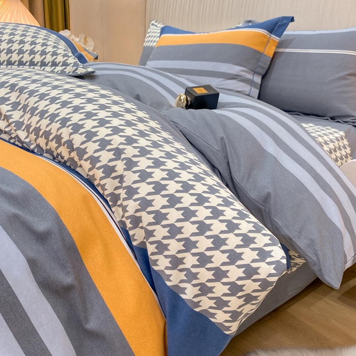 91家纺网 家纺一手货源 找家纺 红日子纺织品 2025新款100%全棉纯棉磨毛四件套 都市节拍