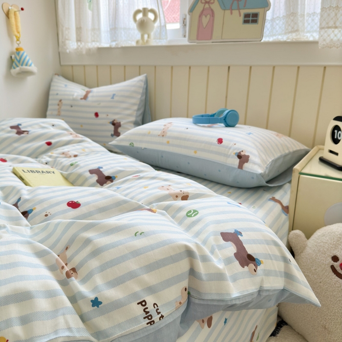 91家纺网 家纺一手货源 找家纺 （总）典曼家纺 2025新款40支学生季卡通印花四件套