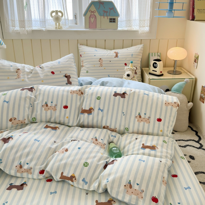 91家纺网 家纺一手货源 找家纺 （总）典曼家纺 2025新款40支学生季卡通印花四件套