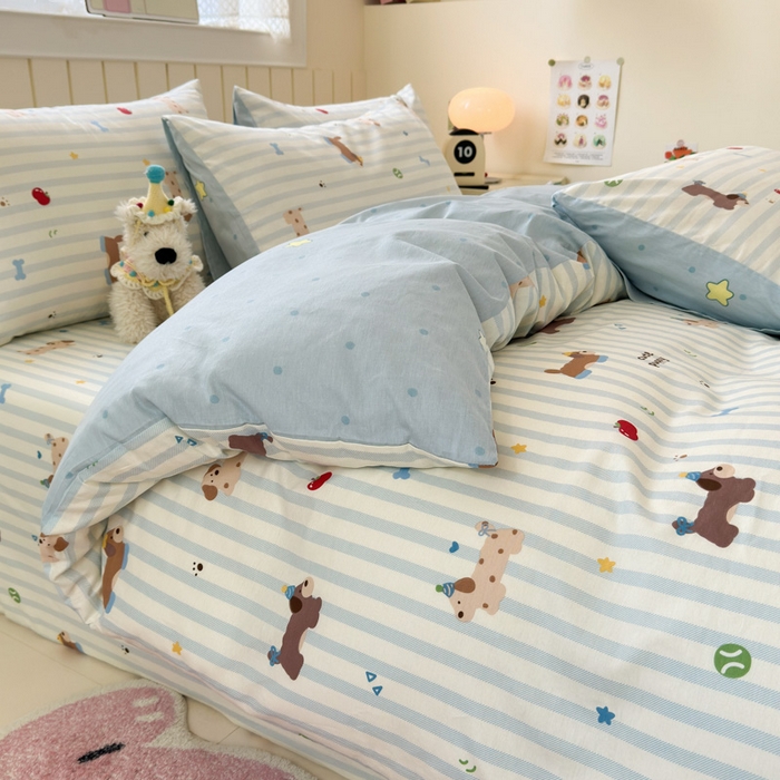 91家纺网 家纺一手货源 找家纺 （总）典曼家纺 2025新款40支学生季卡通印花四件套