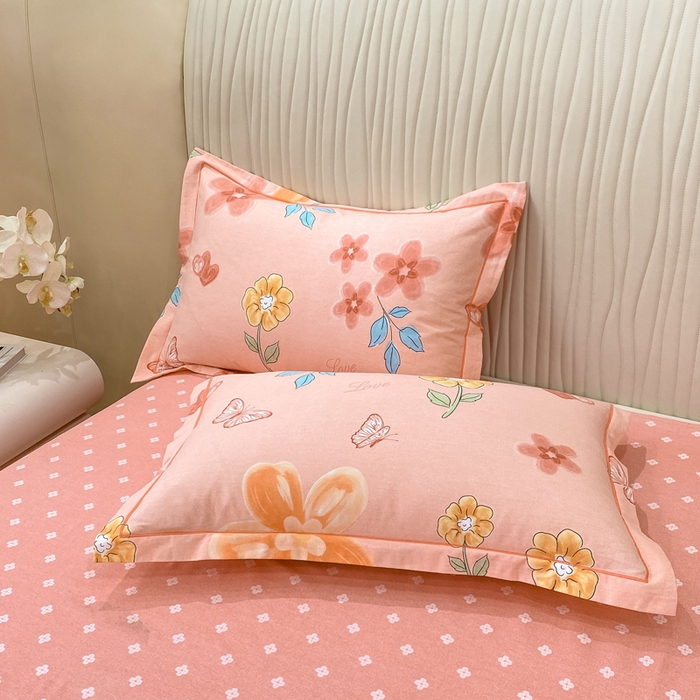 91家纺网 家纺一手货源 找家纺 红日子纺织品 2025新款100%全棉纯棉磨毛四件套 芬妮