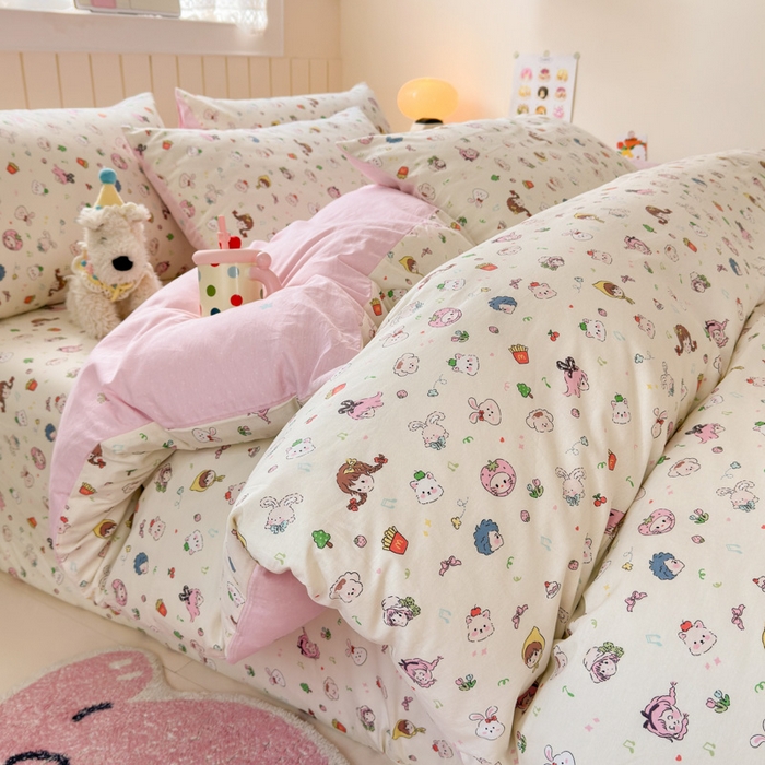 91家纺网 家纺一手货源 找家纺 （总）典曼家纺 2025新款40支学生季卡通印花四件套