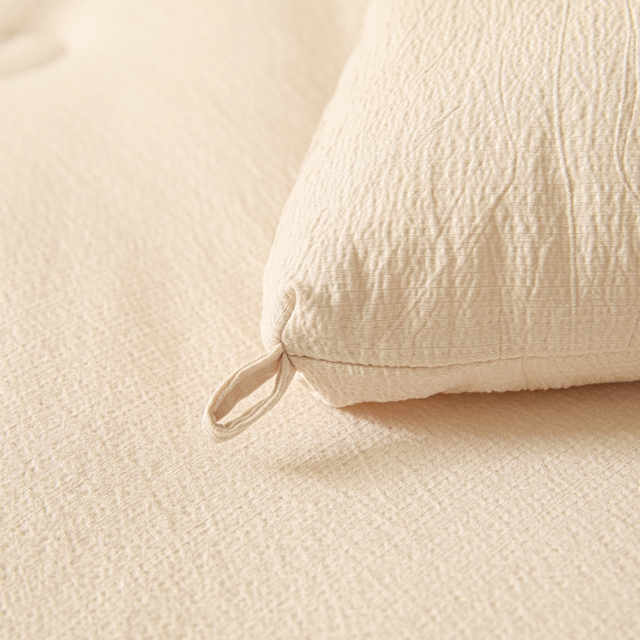 91家纺网 家纺一手货源 找家纺 秋泽  2025新款皱皱纱大豆被冬被春秋被夏被子被芯 浅咖