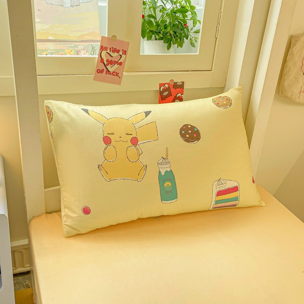 91家纺网 家纺一手货源 找家纺 博雅 2025新款宝可梦皮卡丘正版授权上下铺套件 零食皮卡丘