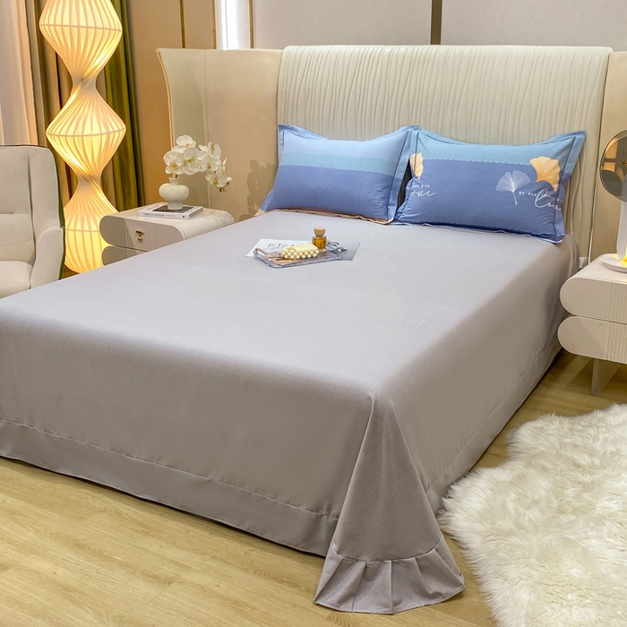 91家纺网 家纺一手货源 找家纺 红日子纺织品 2025新款100%全棉纯棉磨毛四件套 风语银杏