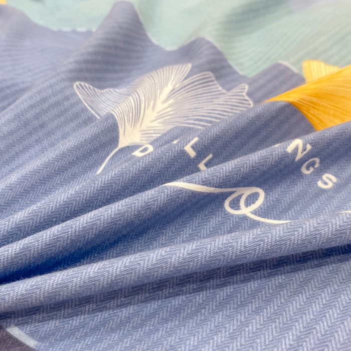 91家纺网 家纺一手货源 找家纺 红日子纺织品 2025新款100%全棉纯棉磨毛四件套 风语银杏