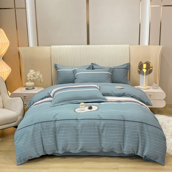 91家纺网 家纺一手货源 找家纺 红日子纺织品 2025新款100%全棉纯棉磨毛四件套 简希绿条