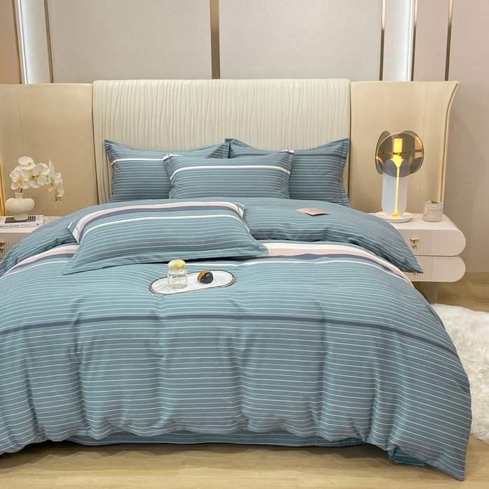 91家纺网 家纺一手货源 找家纺 红日子纺织品 2025新款100%全棉纯棉磨毛四件套 简希绿条