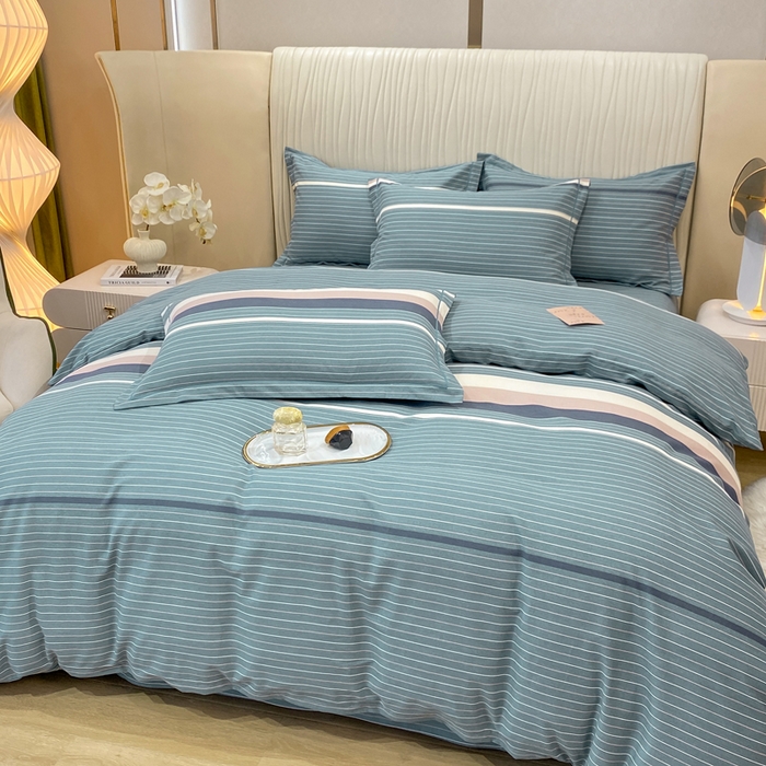 91家纺网 家纺一手货源 找家纺 红日子纺织品 2025新款100%全棉纯棉磨毛四件套 简希绿条