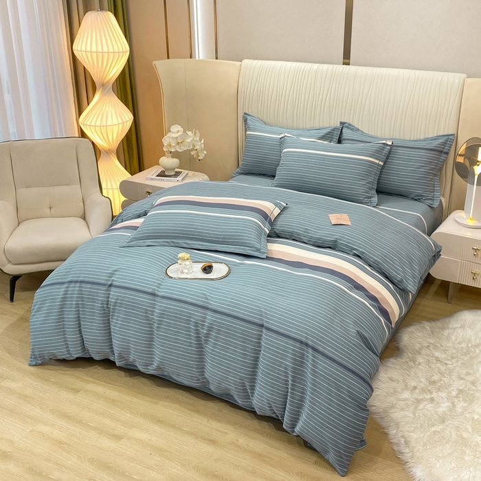 91家纺网 家纺一手货源 找家纺 红日子纺织品 2025新款100%全棉纯棉磨毛四件套 简希绿条