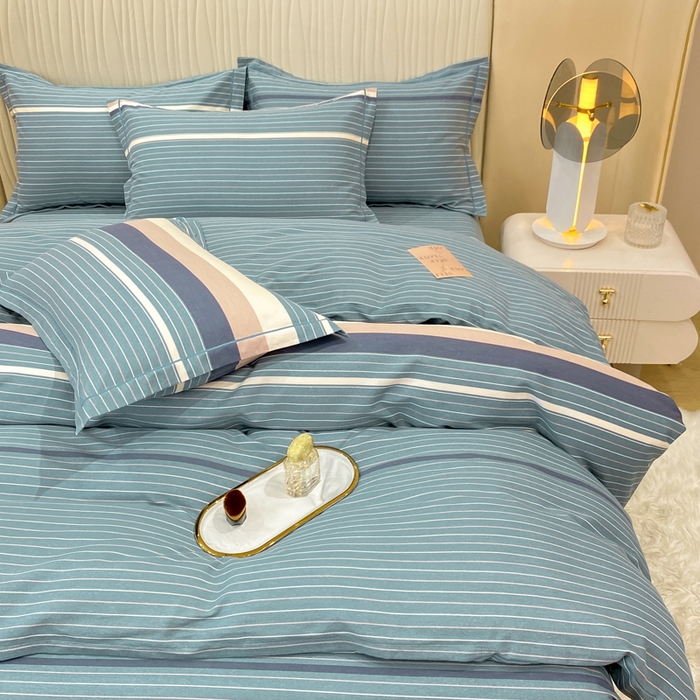 91家纺网 家纺一手货源 找家纺 红日子纺织品 2025新款100%全棉纯棉磨毛四件套 简希绿条