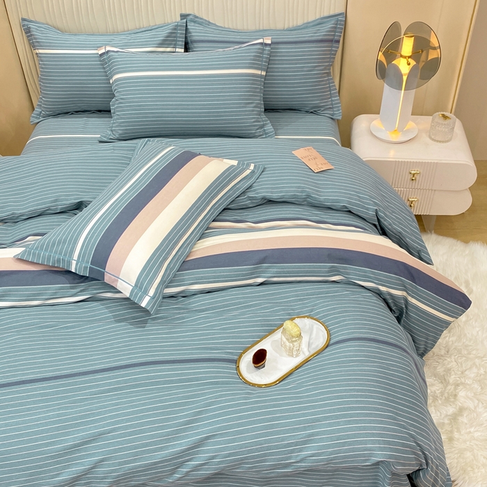 91家纺网 家纺一手货源 找家纺 红日子纺织品 2025新款100%全棉纯棉磨毛四件套 简希绿条