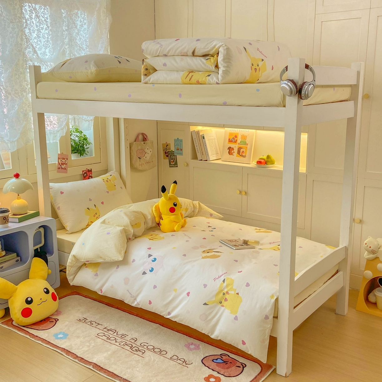 博雅 2025新款宝可梦皮卡丘正版授权上下铺套件 小心心皮卡丘