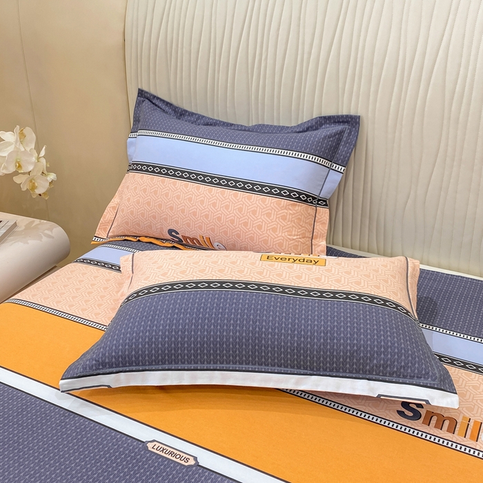 91家纺网 家纺一手货源 找家纺 红日子纺织品 2025新款100%全棉纯棉磨毛四件套 快乐微笑