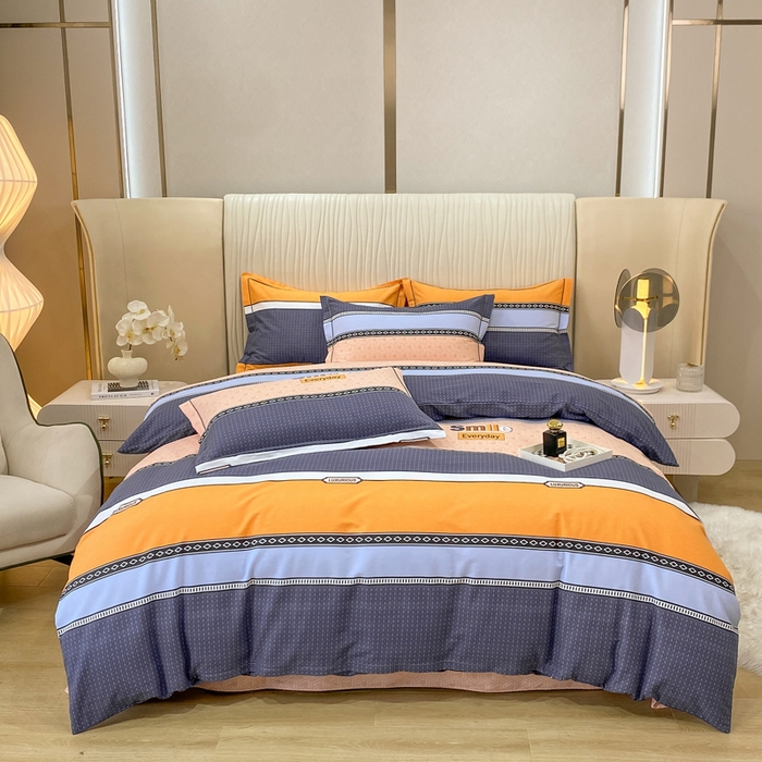 91家纺网 家纺一手货源 找家纺 红日子纺织品 2025新款100%全棉纯棉磨毛四件套 快乐微笑