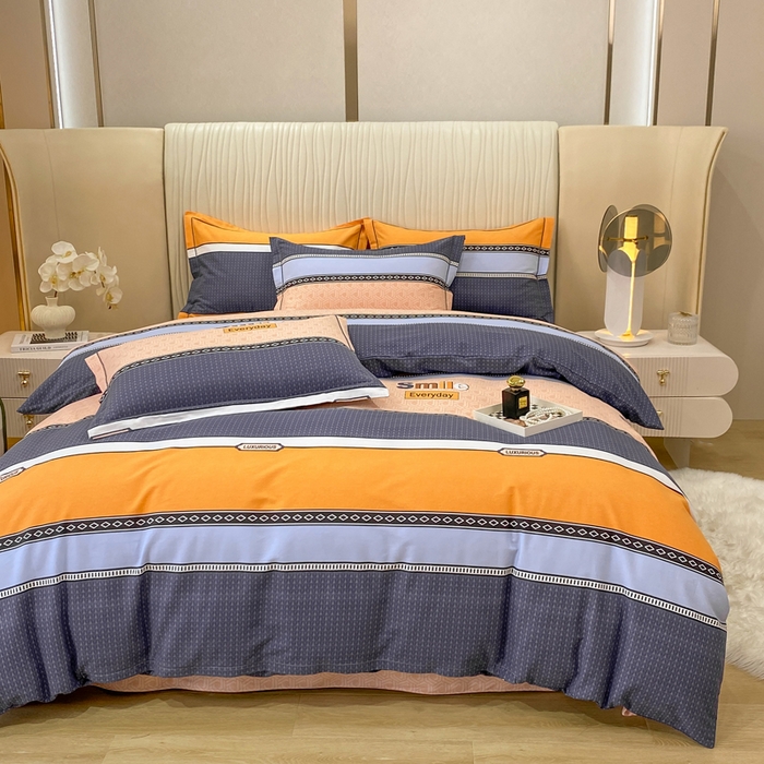 91家纺网 家纺一手货源 找家纺 红日子纺织品 2025新款100%全棉纯棉磨毛四件套 快乐微笑